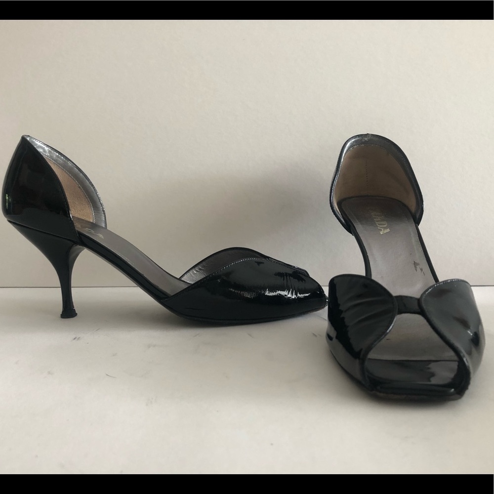 Prada heels. Size 37.5 black peep toe heels/pumps